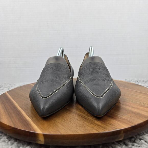 M. Gemi The Stellato Gray Leather Slip On Casual Daily Loafer Flats Women 40 - Picture 4 of 13